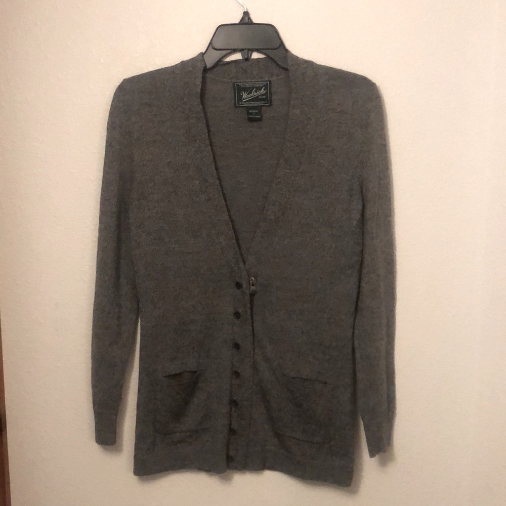 Woolrich zip up Merino wool cardigan